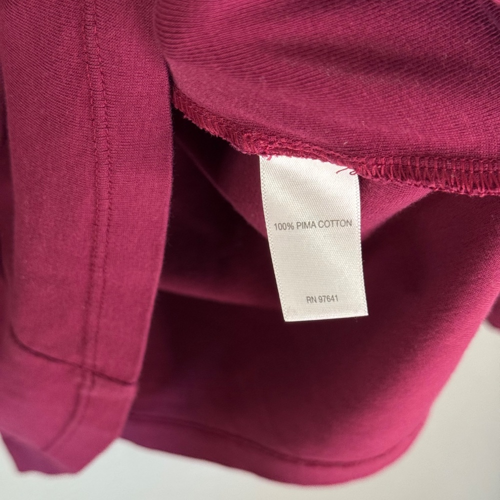 J.Jill Perfect Pima Long Sleeve Top Burgundy Women’s M Medium - Picture 3 of 5